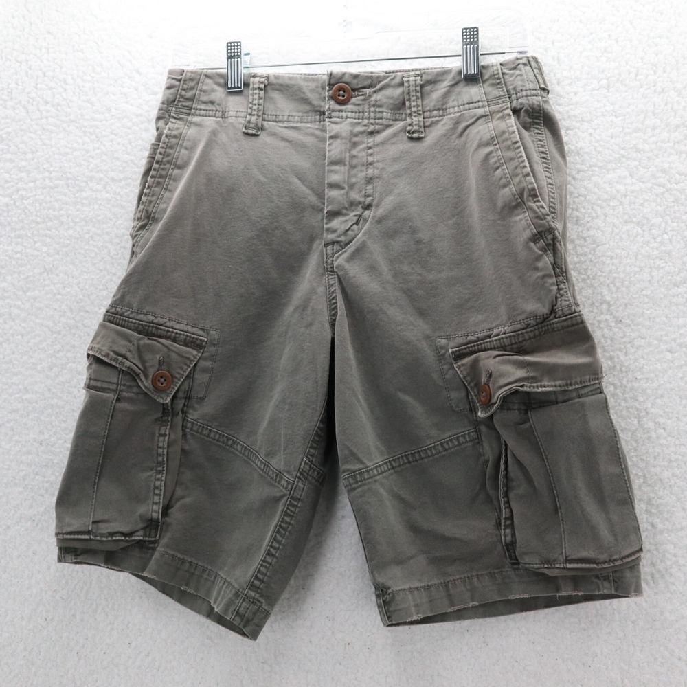 American Eagle Shorts Men's 28 Gray Cargo Classic Y2K Military Grunge Summer